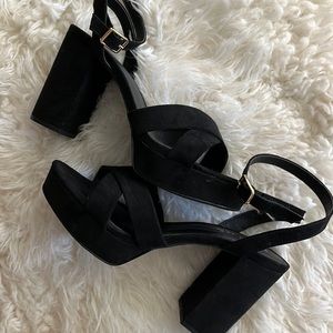 Lulus Selah Black Suede Sandals